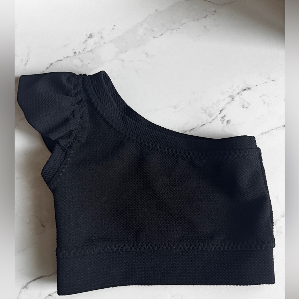 Black Ruffled Two-Piece Set - Picture 2 of 4